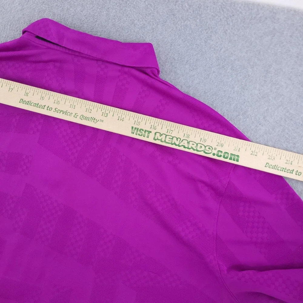 Nike Dri-FIT Polo Shirt Mens 2XL Purple Geometric Golf Performance Wear Top